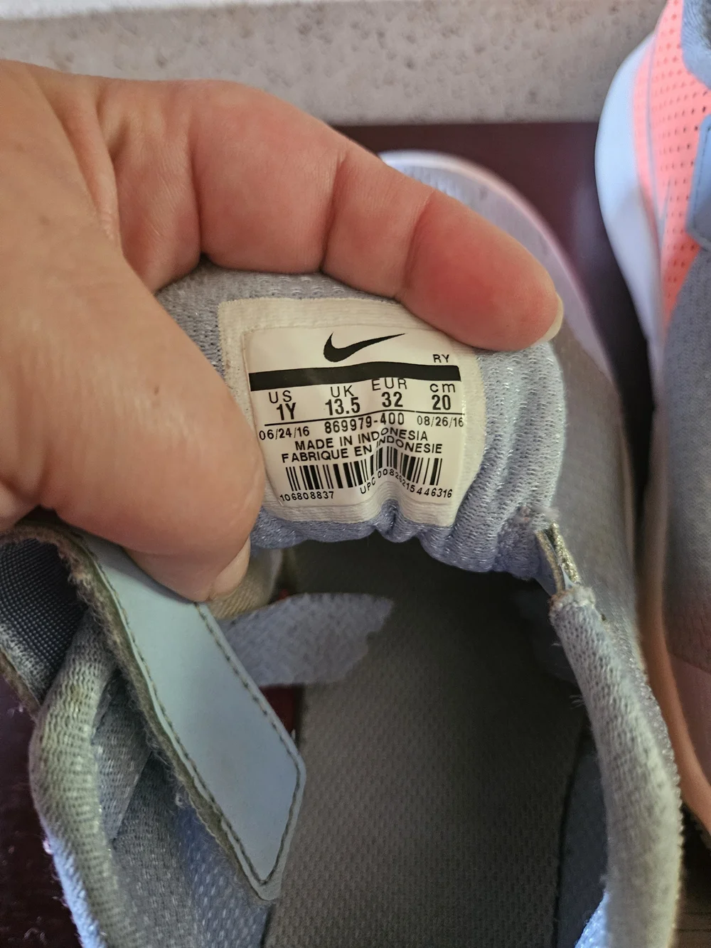 Nike | Sneakers | Light Blue & Coral | Size 1 | Youth | Sport Shoes